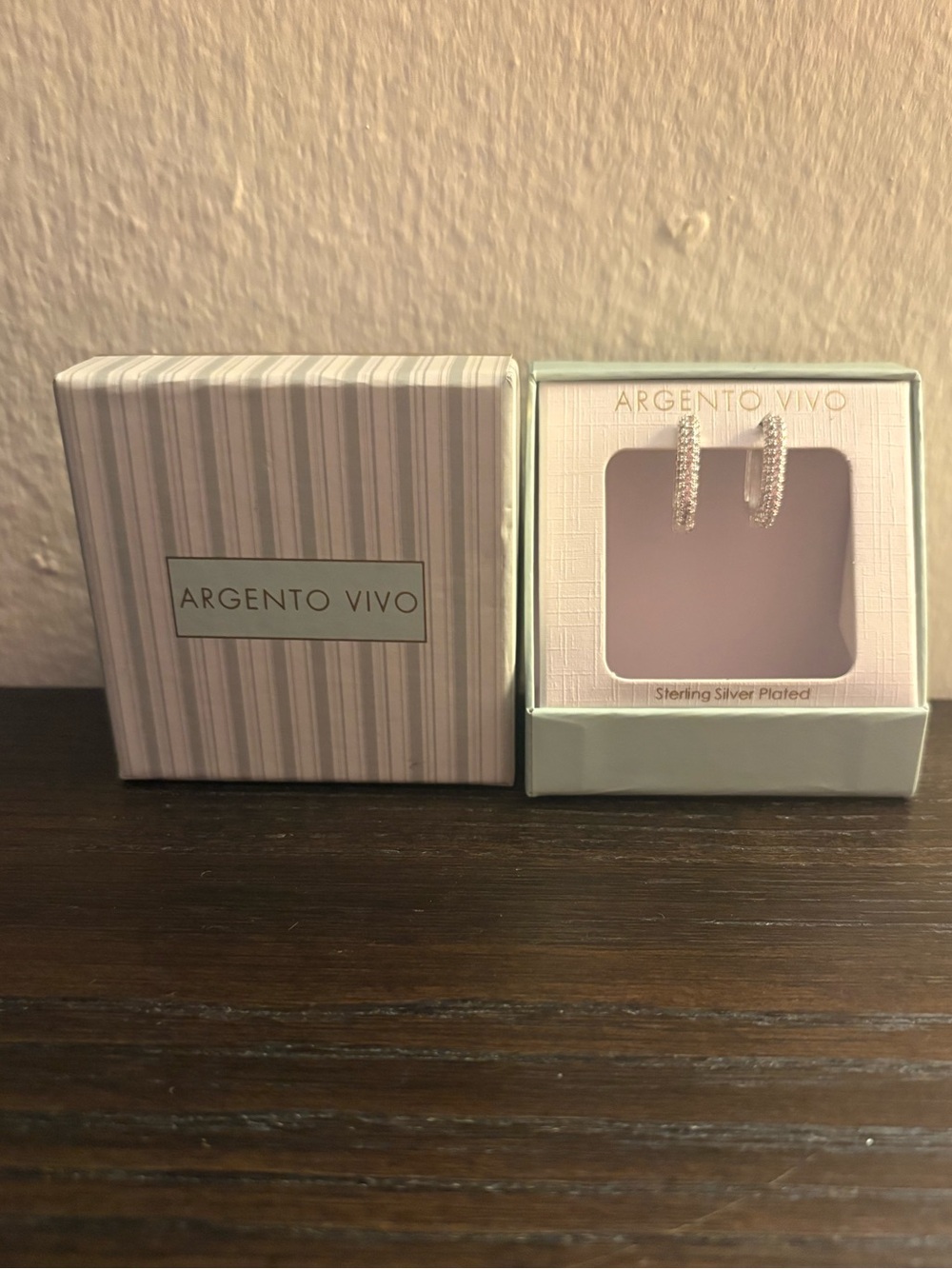 NEW Argento Vivo Silver Crystal Hoop Earrings